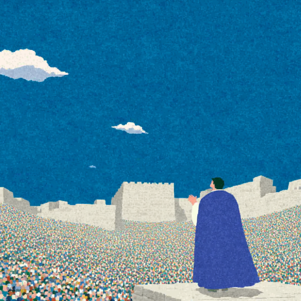 3000人の前で語るペテロの挿絵